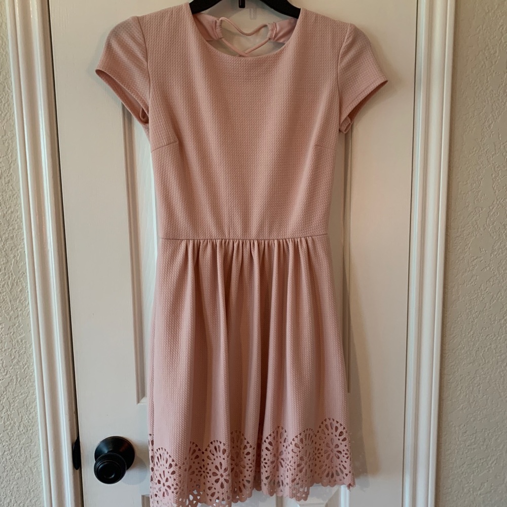 Pale pink corset lace back dress